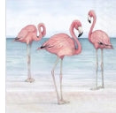 Paper Cocktail Napkins (Flamingo Trio on the Beach)