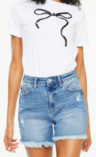 High Rise Denim Shorts