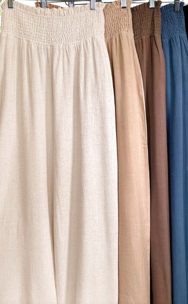 Smocked Waist Pants w/ Pockets