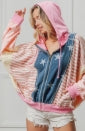 Color Block Zippered Hoodie