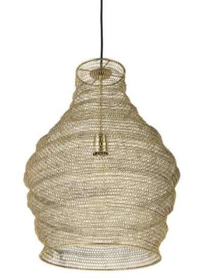 Gold Mesh and Iron Pendant Light
