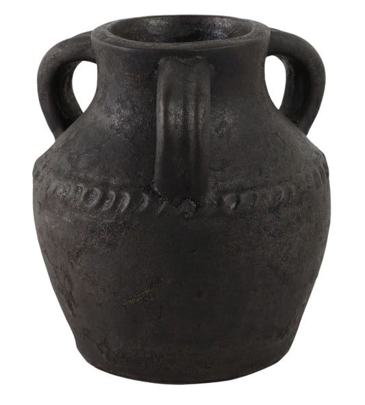 Black Terracotta Vase (10")