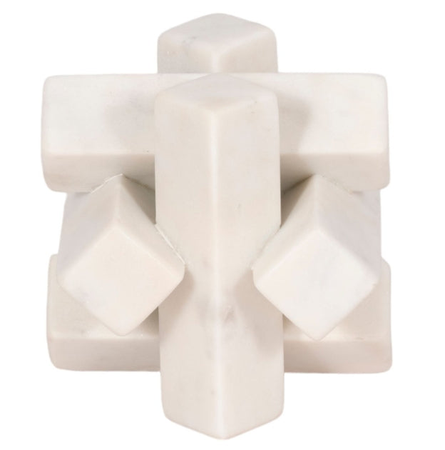 White Stone Decorative Cube