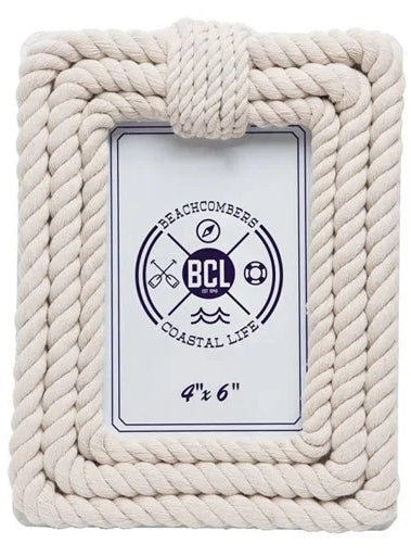 4x6 Cream Rope Picture Frame