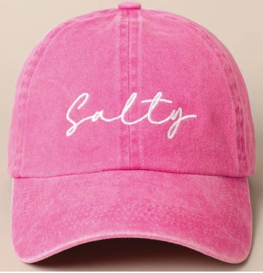 Salty Lettering Embroidery Baseball Cap