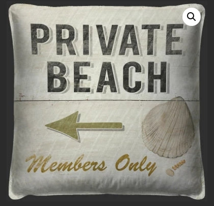 Private Beach Throw Pillow