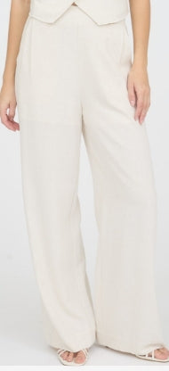 High Waist Wide Leg Linen Pants