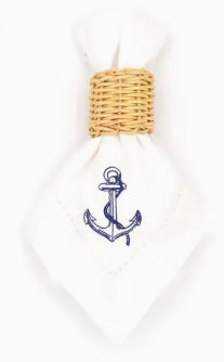 Anchor Embroidered Dinner Napkin