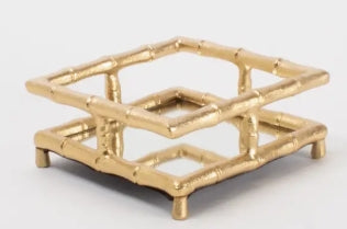Gold Bamboo Cocktail Napkin Tray