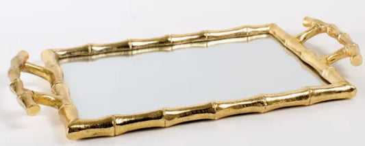 Gold Bamboo Vanity Tray
