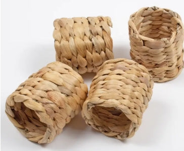 Natural Rattan Napkin Ring Set (4)