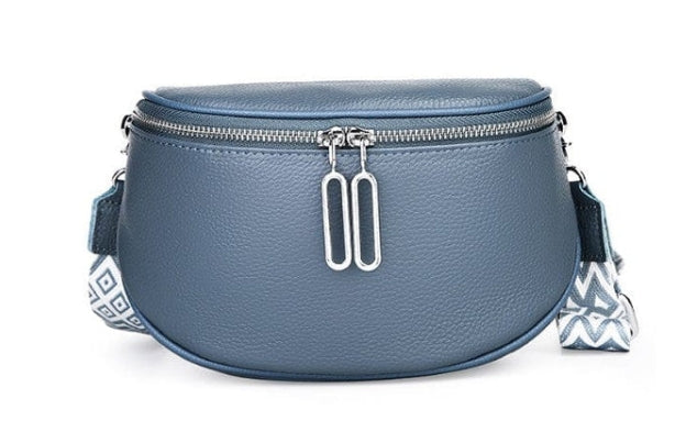 Crossbody Bag w/ Chevron Print Strap