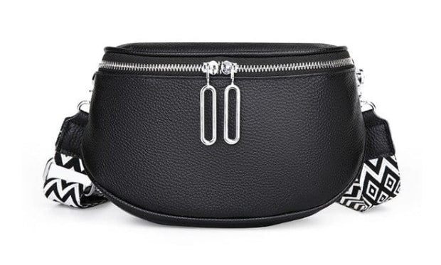 Crossbody Bag w/ Chevron Print Strap