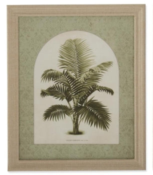 Tropical Plant Print w/ Burlap Wrapped Frame