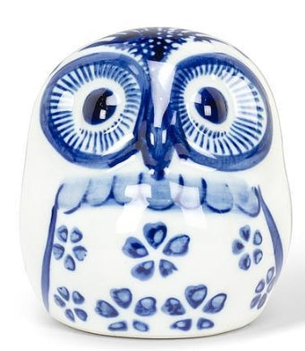 Blue and White Porcelain Owl