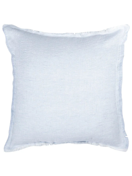 Sky Blue Fringe Soft Linen Pillow