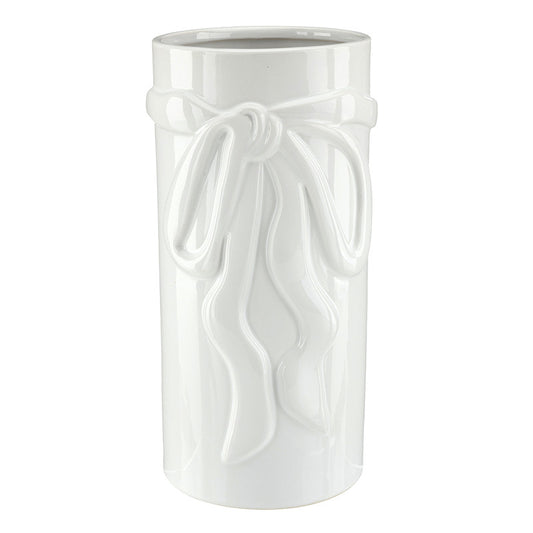 Ceramic Bow Vase - Large - White