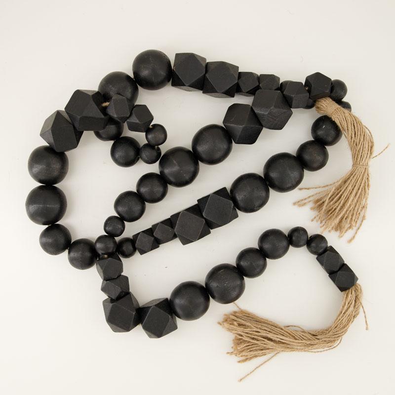 Black Wooden Beads