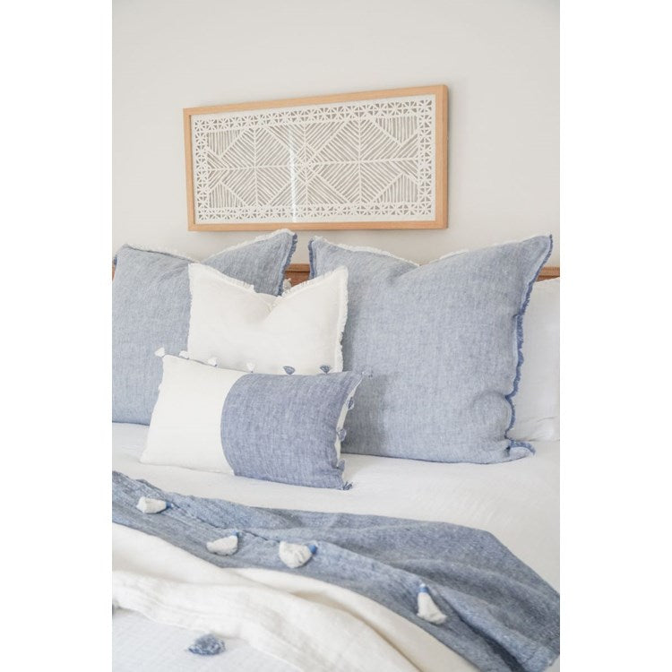 Chambray Blue Down Alternative Linen 26x26 Pillow
