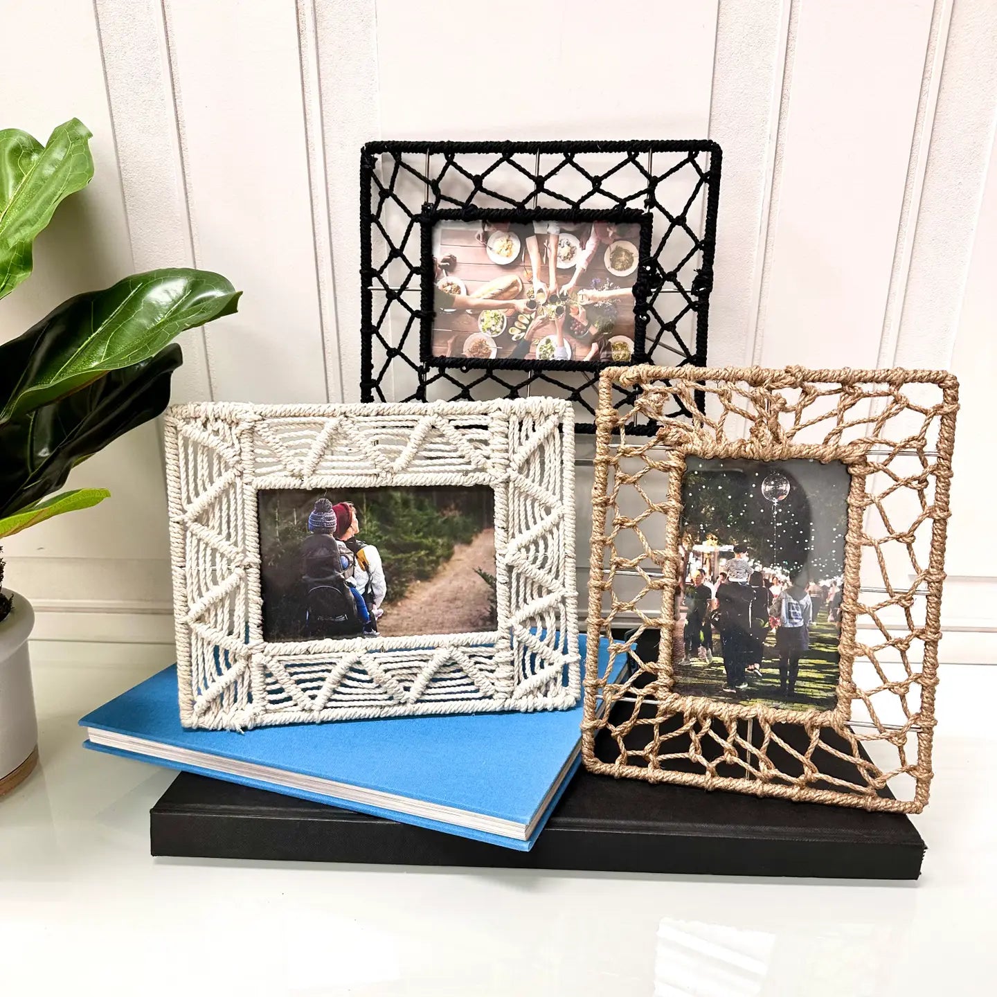Small Neutral Woven Jute Photo Frames