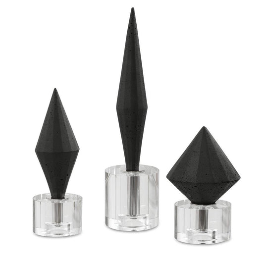 Black Diamond Sculptures (set of 3)