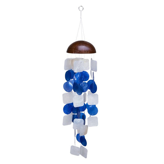 Blue Capiz Wind Chime with Coconut Top