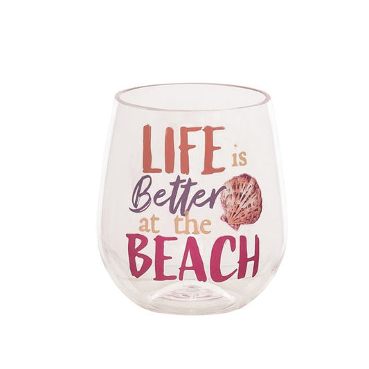 Acrylic stemless wine glass