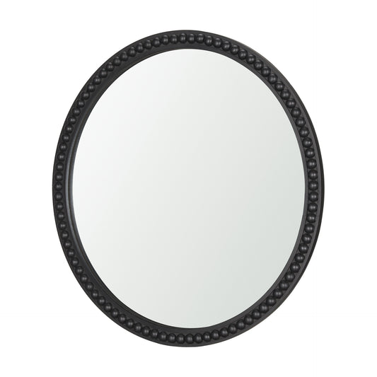 Black Beaded Round Mirror