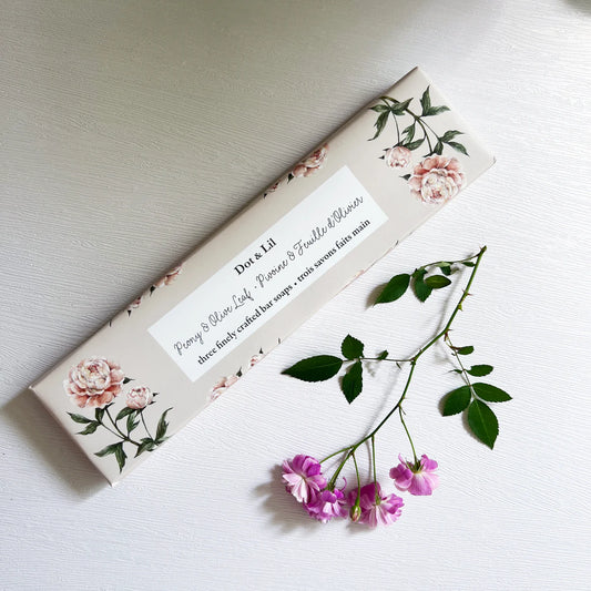 Gift set of three all-natural, vegan bar soaps