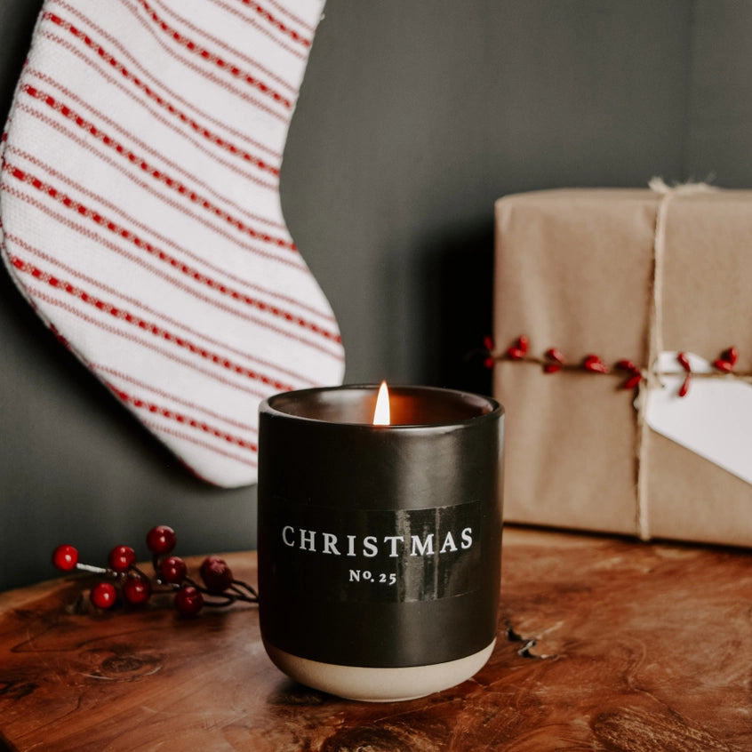 Christmas Candle Black Jar