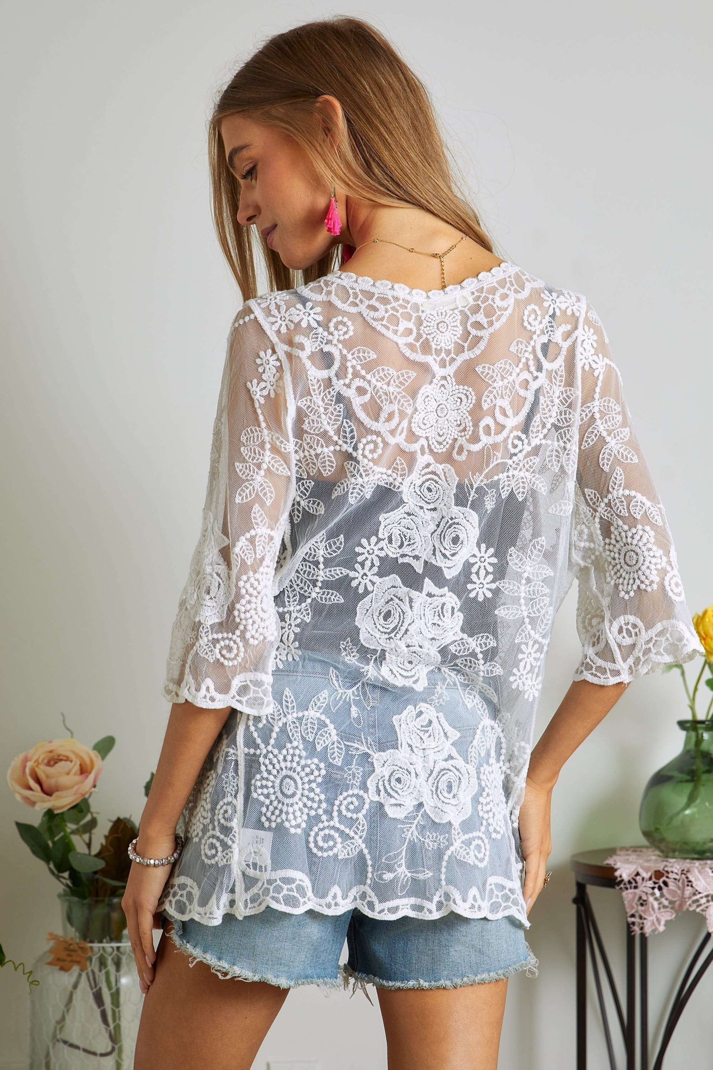 Embroidered Lace Cardigan