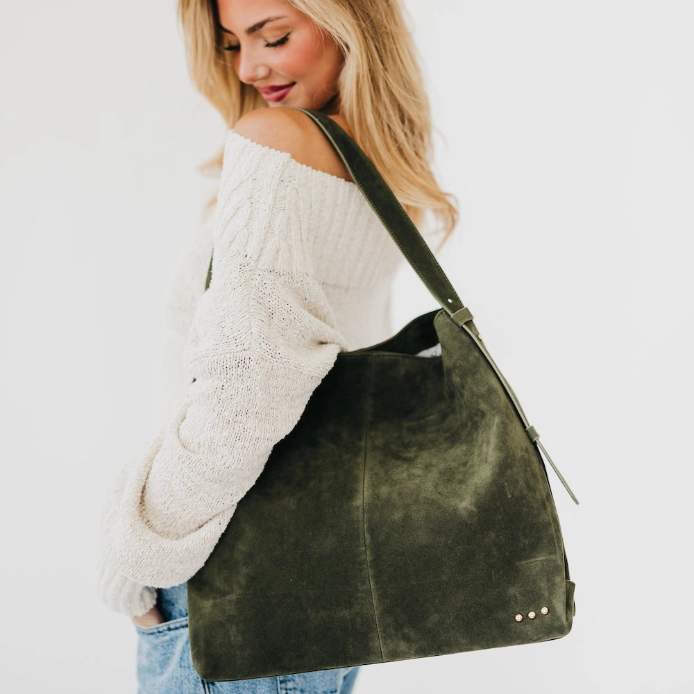 Suede Hobo Shoulder Bag