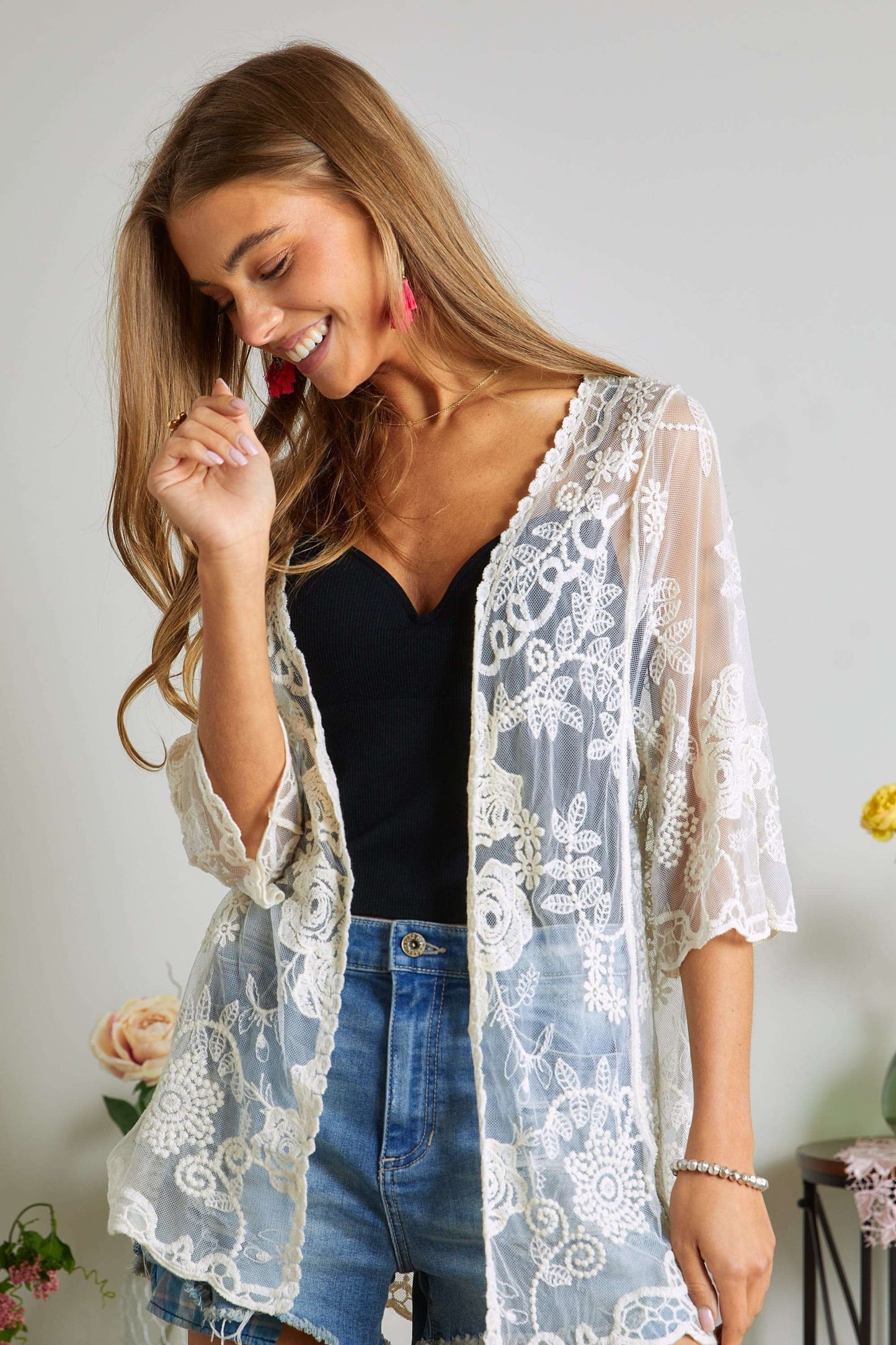 Embroidered Lace Cardigan