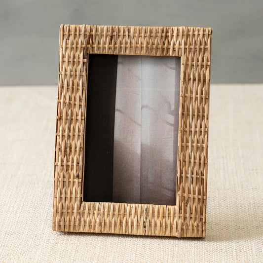 Woven Rattan Photo Frame