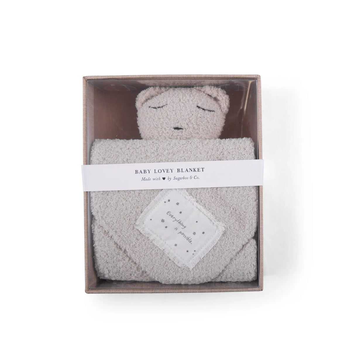 Everything is possible Bear Baby Lovey Blanket