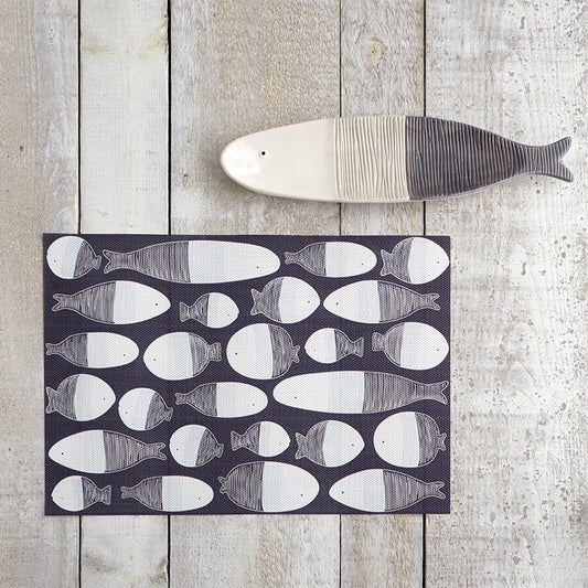 Fish Navy Vinyl Placemat