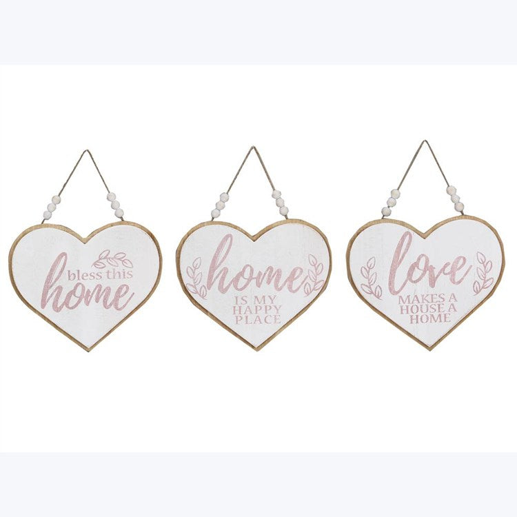 Wood Heart Wall Signs 3 Varieties