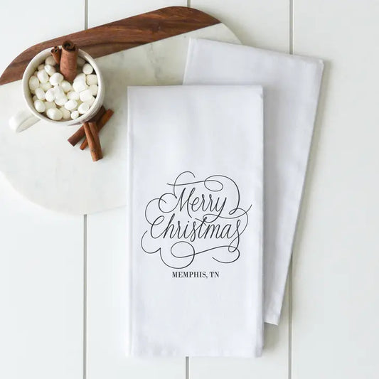 Merry Christmas Tea Towel