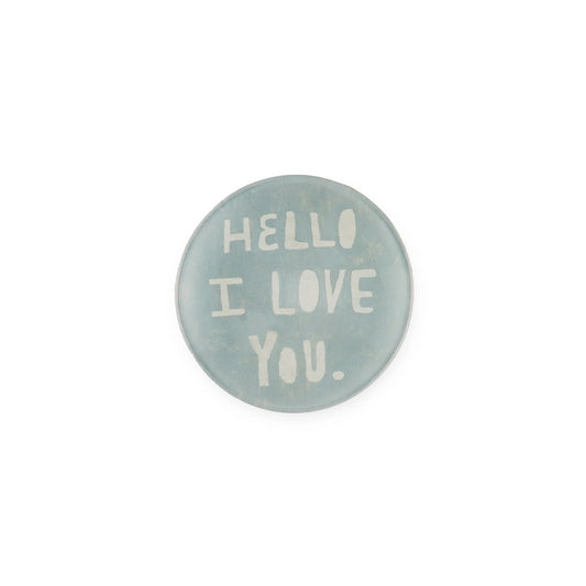 Hello I Love You Mini Round Decoupage Plate