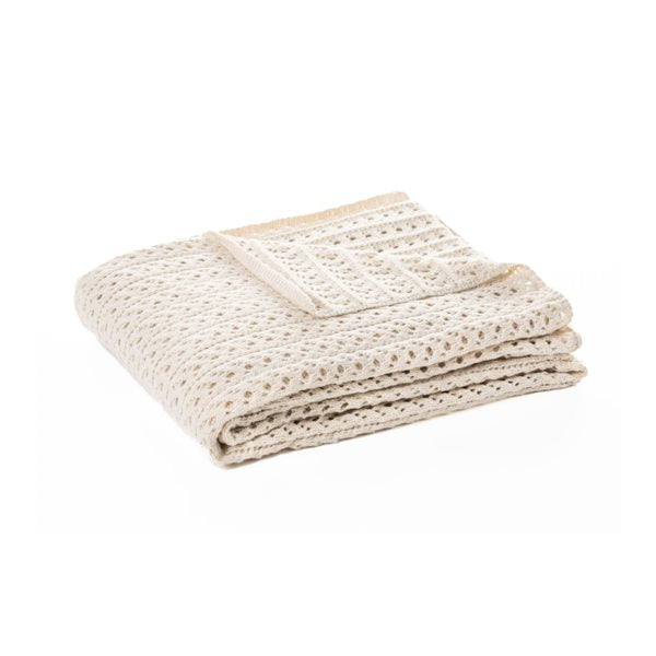 Naja knit throw, Sage, White, Beige