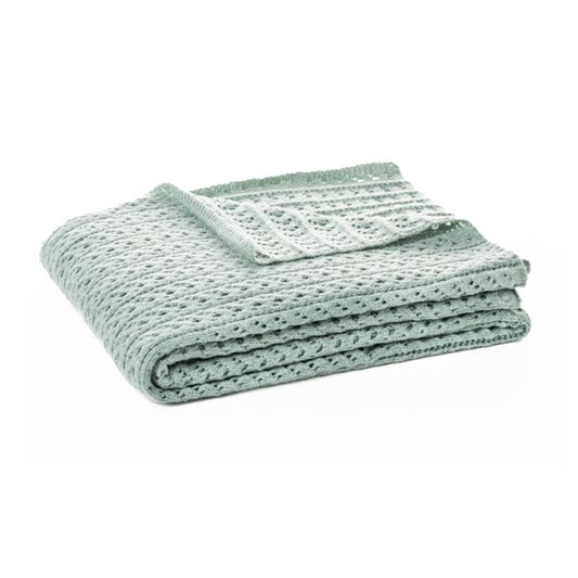 Naja knit throw, Sage, White, Beige