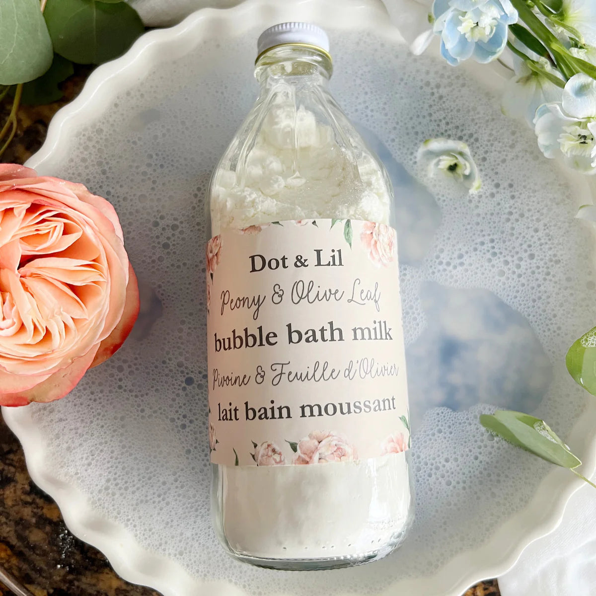 Peony &  Olive Leaf Bubble Milk Bath
