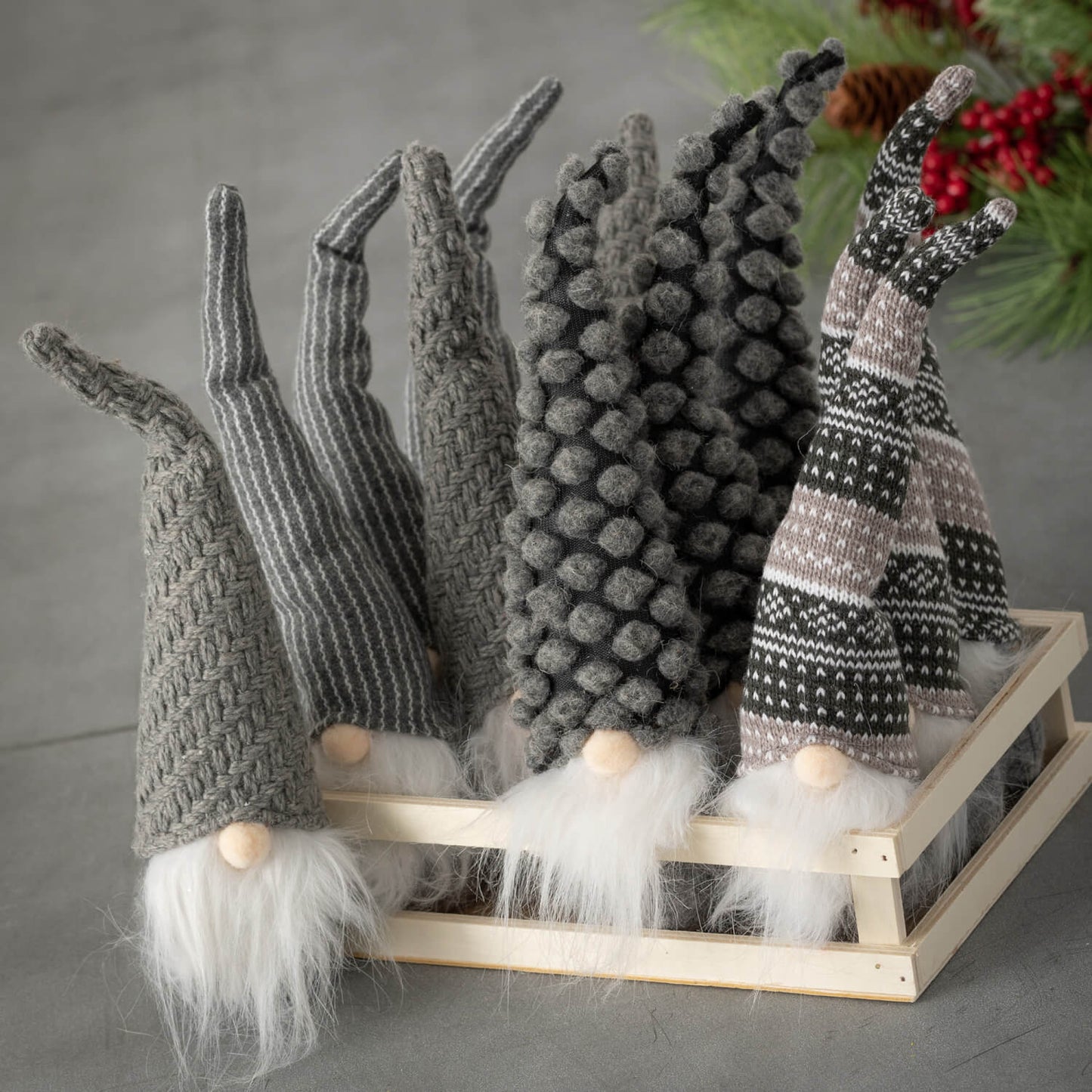 Grey Fabric Holiday Gnome