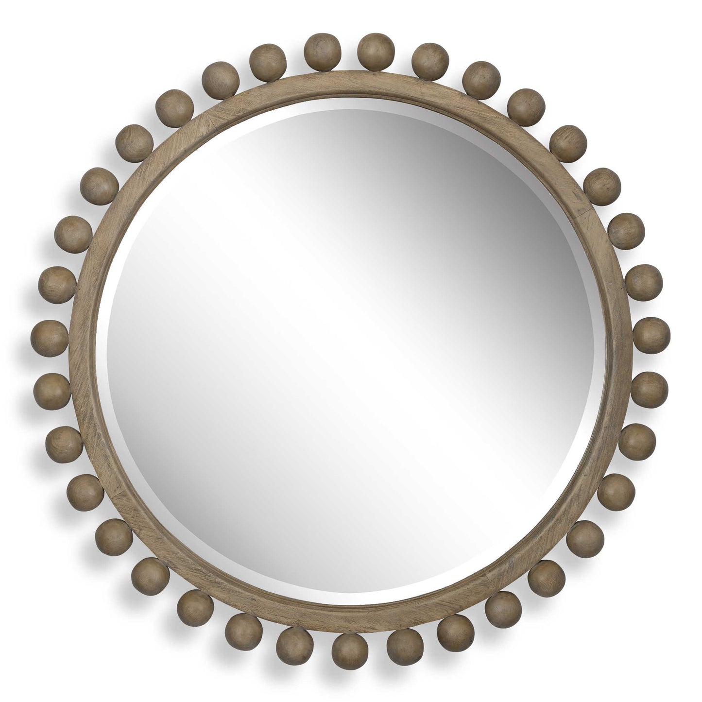 Solid Wood Round Mirror - 44"