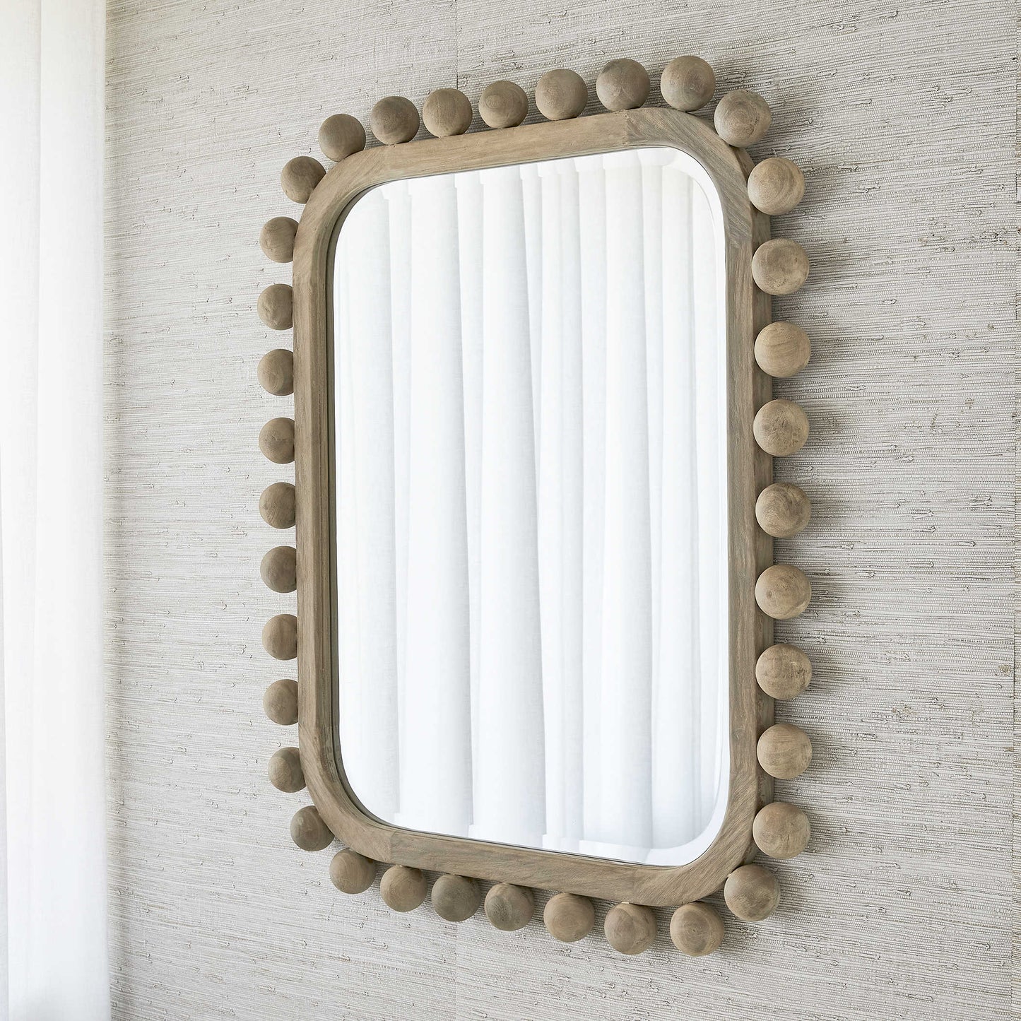 Hand-brushed, solid wood Mirror