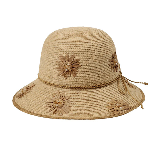 Raffia Flower Bucket Hat