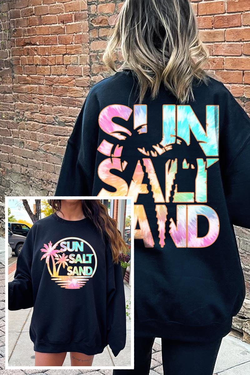 Black Sweatshirt Sun Salt Sand