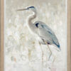 Great Blue Heron framed in a Natural wood frame.