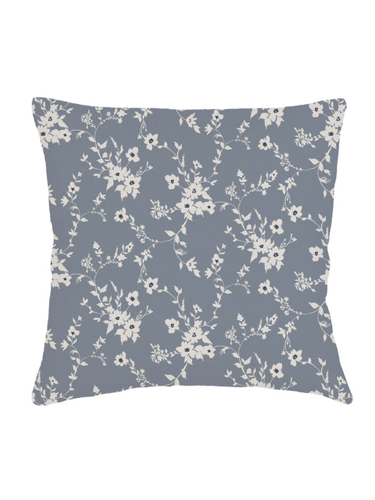 Floral Field Grey Linen Pillow 20x20 with Down Alternative Insert