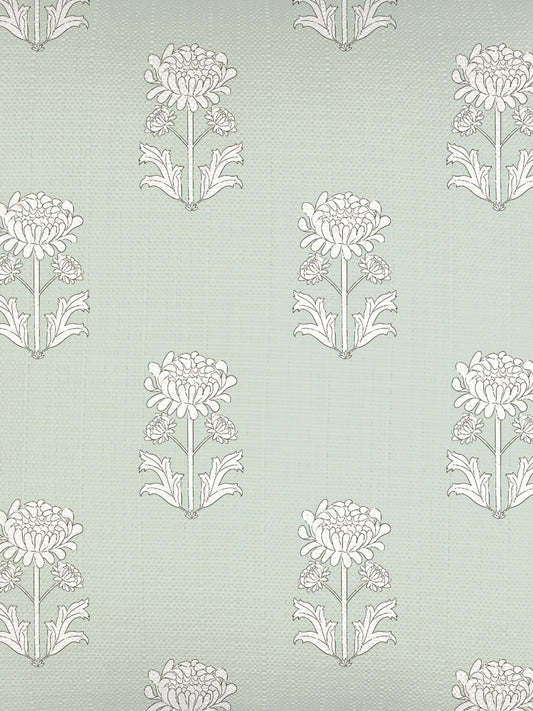 Mint Green Block Print Linen Pillow 14x40-Down Alternative